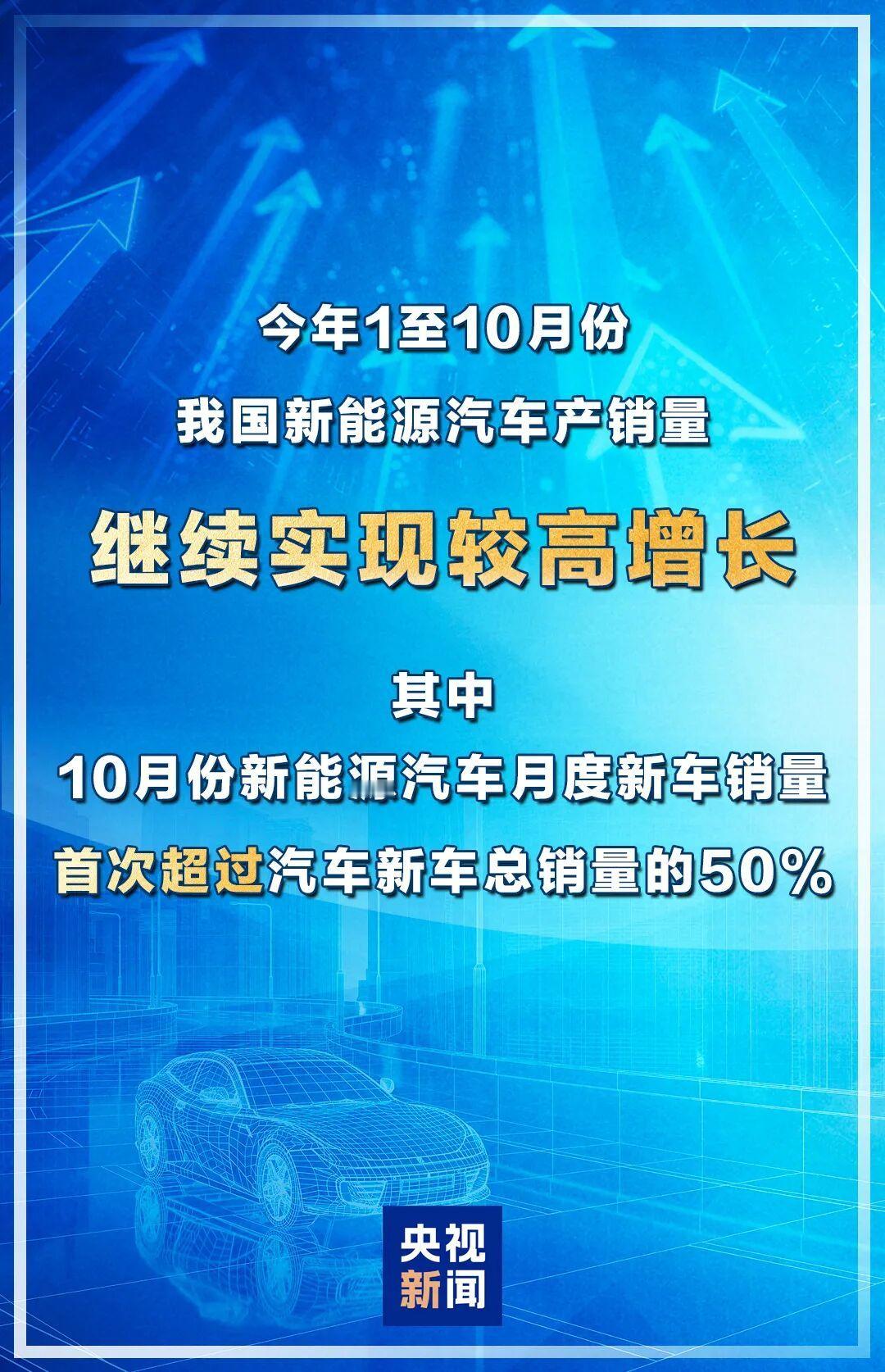 中国汽车工业协会今天（11日）发布的最新数据显示，今年1至10月份，我国新能源汽