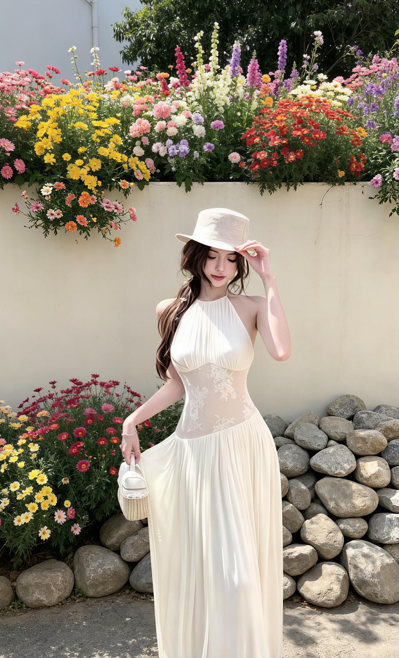森系少女氛围感 温柔白色连衣裙 高级感穿搭