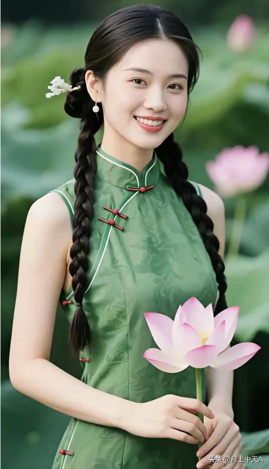 蜻蜓点破水中天，
荷叶团团似玉盘。
童子撑舟摘嫩藕，
鲤鱼惊恐水里潜