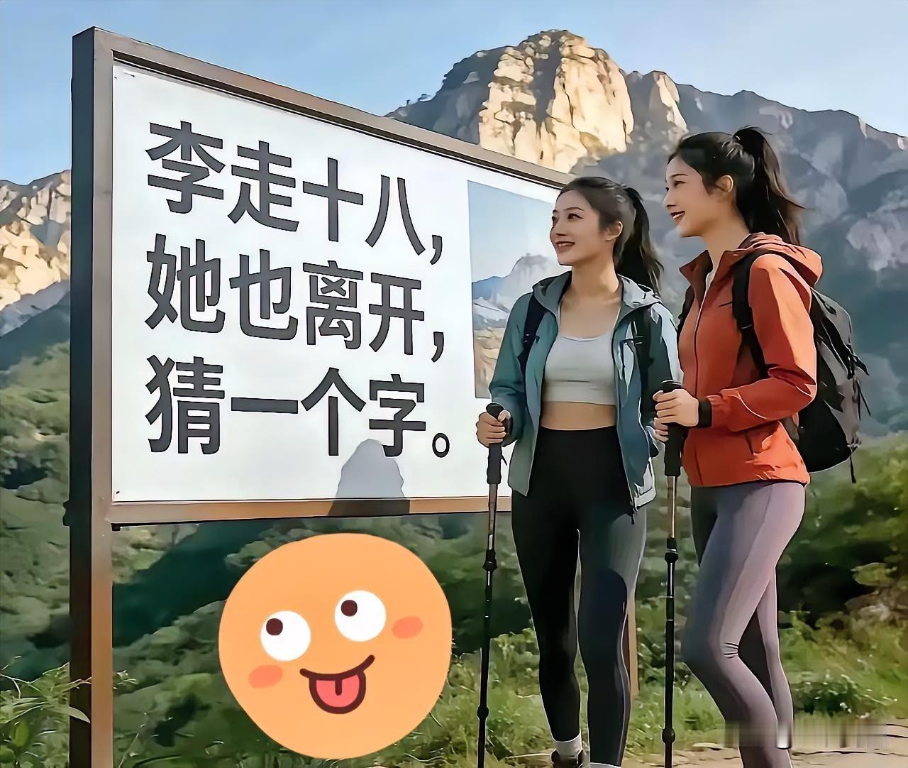 两位姑娘在山前猜字谜。民间字谜 字谜成语 人生字谜 谁知道这个什么字啊！评论区留