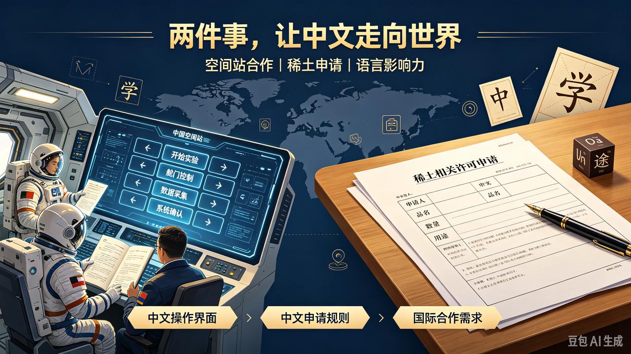 两件事，让越来越多国家主动开始学中文。
第一件，中国空间站操作界面、标识按键都是