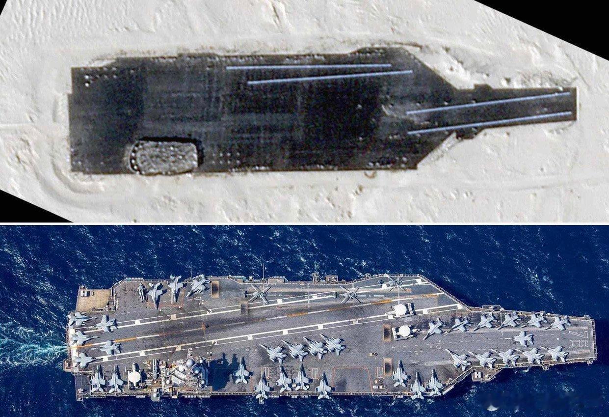 一点都不装了，沙漠里苦练打航母技术。#国际情报员# 根据The Drive网站“