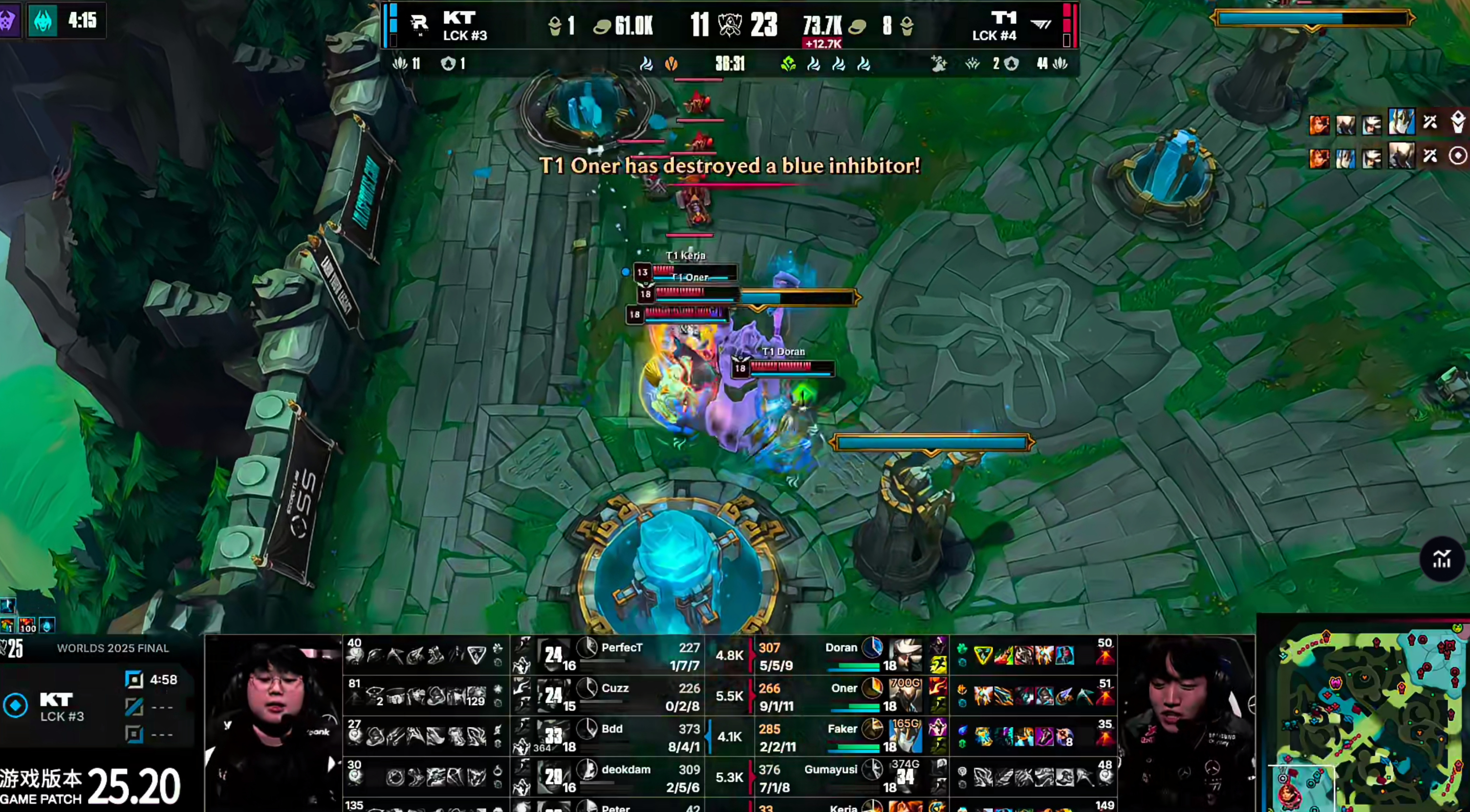 恭喜T1三连冠！唯一真神Faker六冠王！s15决赛kt对战t1 ​​​ ​​​