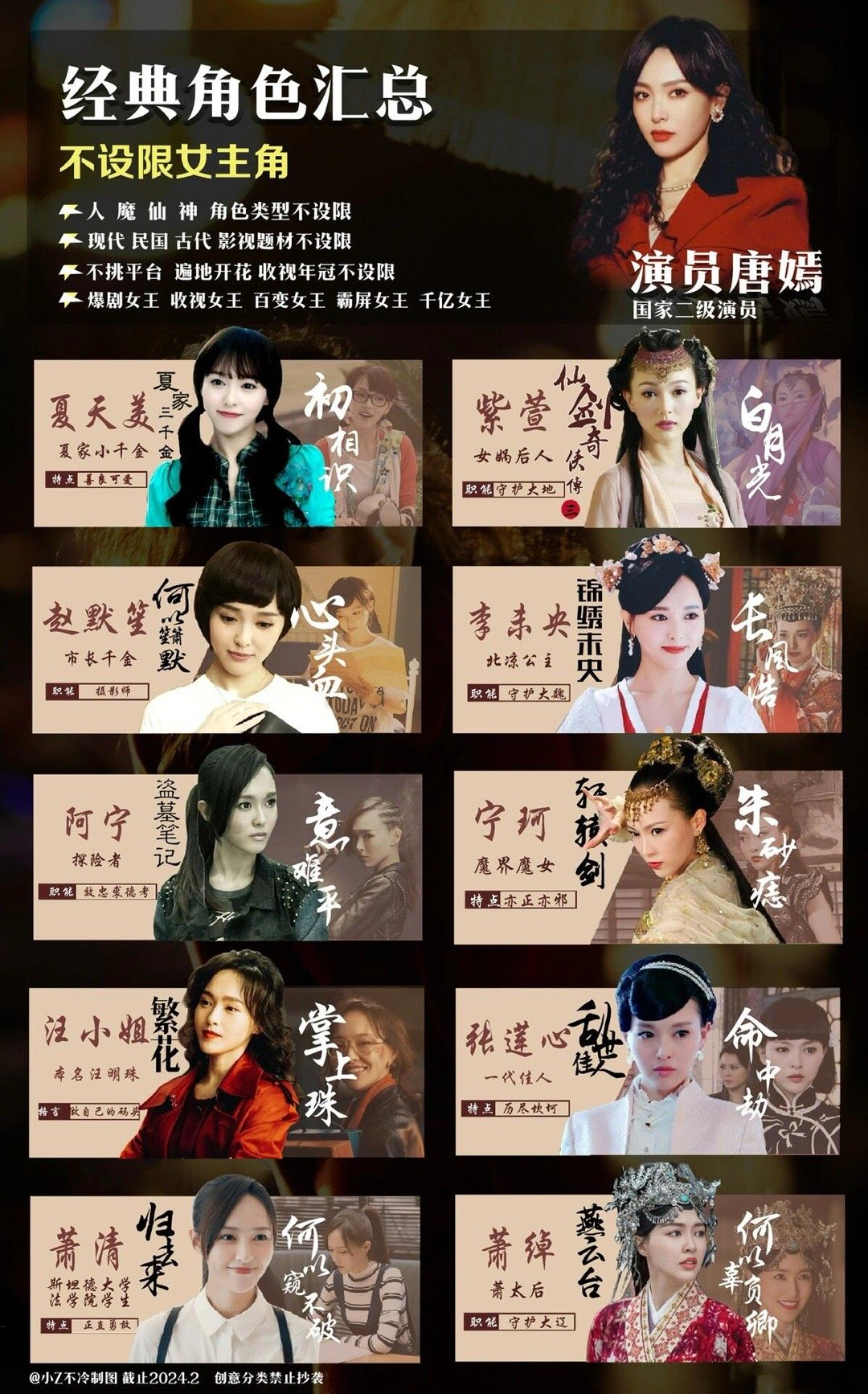 #唐嫣改代表作#作品是演员唐嫣最大的底气2024继续以作品相见吧！ ​​​