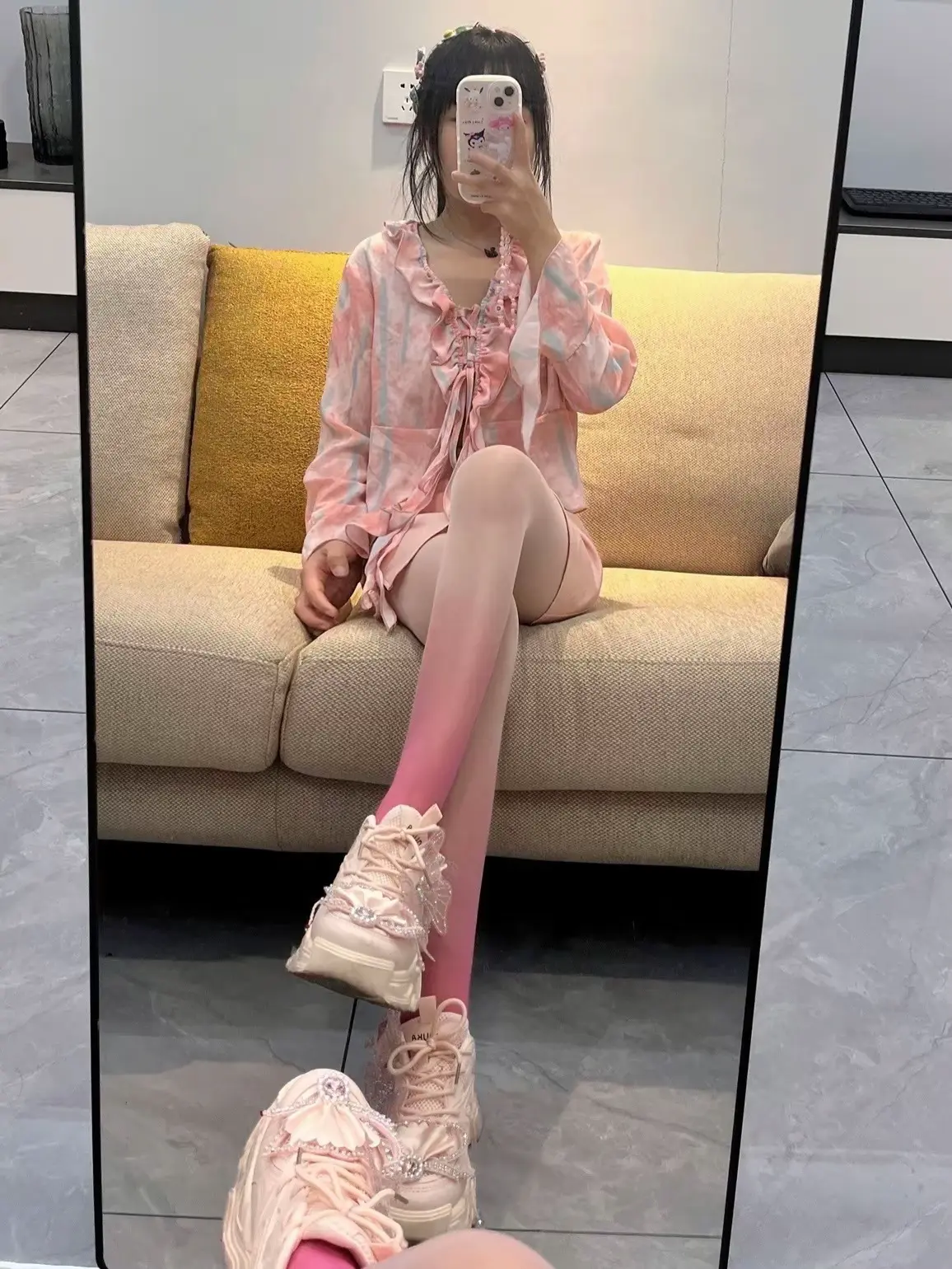 对镜拍 日常穿搭 原相机 分享照片 穿不出去的衣服