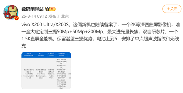 vivo X200 Ultra要来了据说，vivo X200 Ultra被誉为新