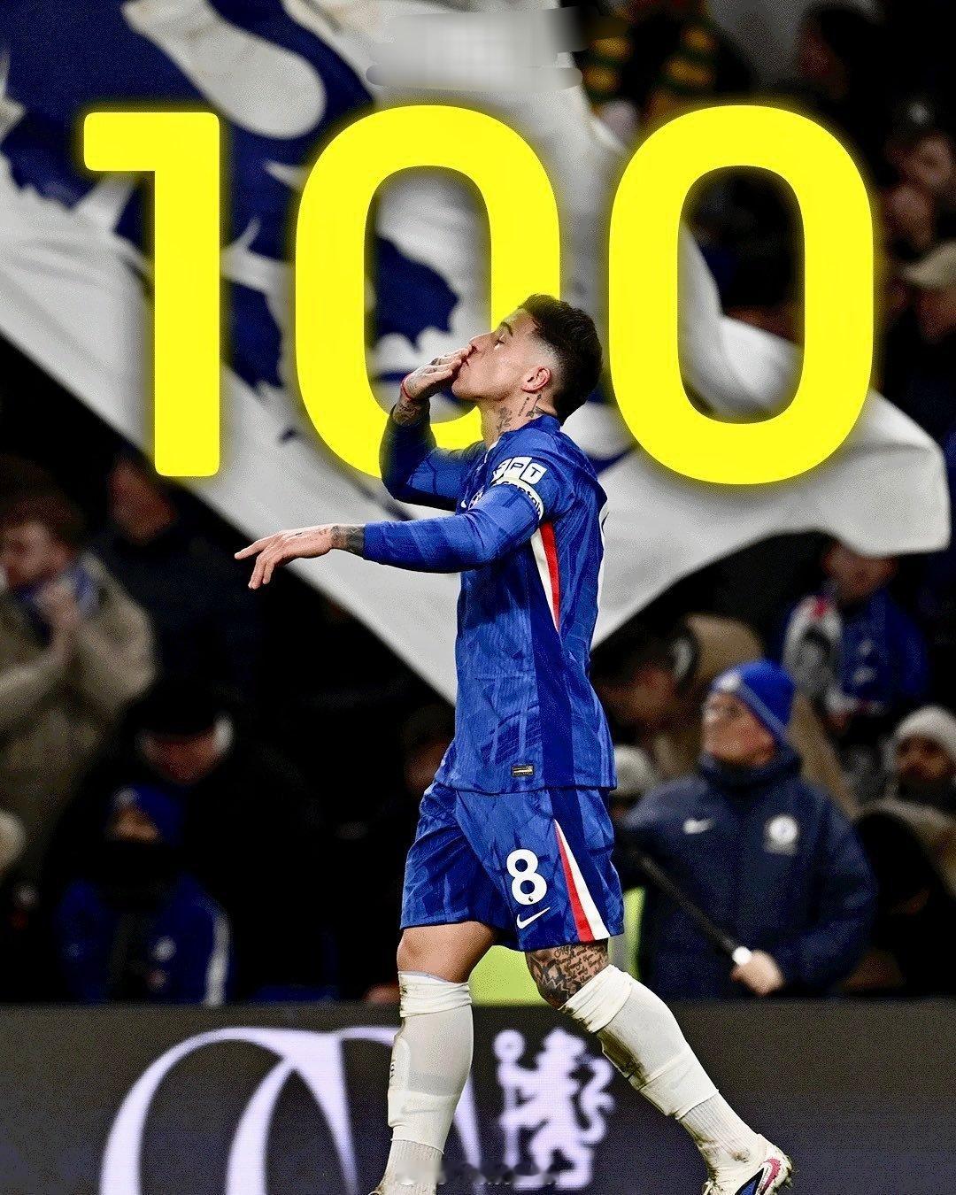 以进球完成英超联赛第100次出场记录！恩佐·费尔南德斯风格👏🔵⭐️🇦🇷⚽
