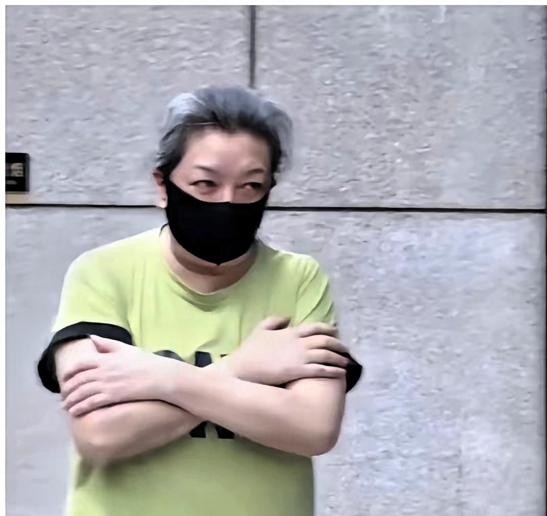 昨儿瞅见江珊生图，心里咯噔一下。这哪是老了，这是眼里灯灭了。
口罩遮住半张脸，花