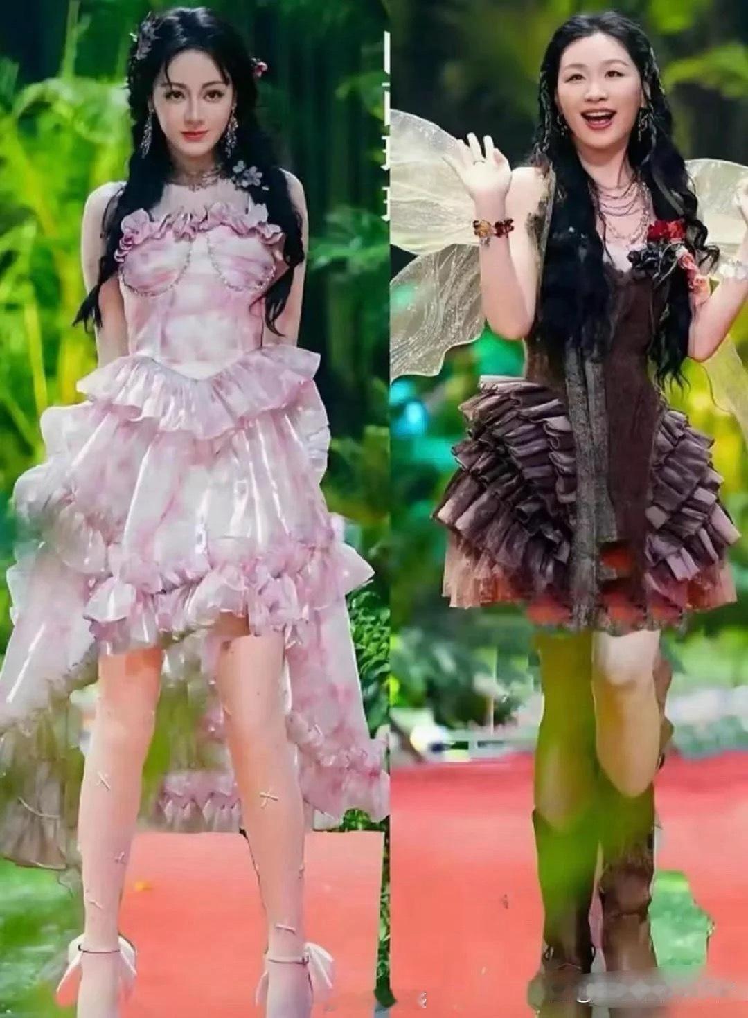 迪丽热巴和金靖这鞋子是不是不太对劲，换过来好一点搭配一点吧🤔🤔 