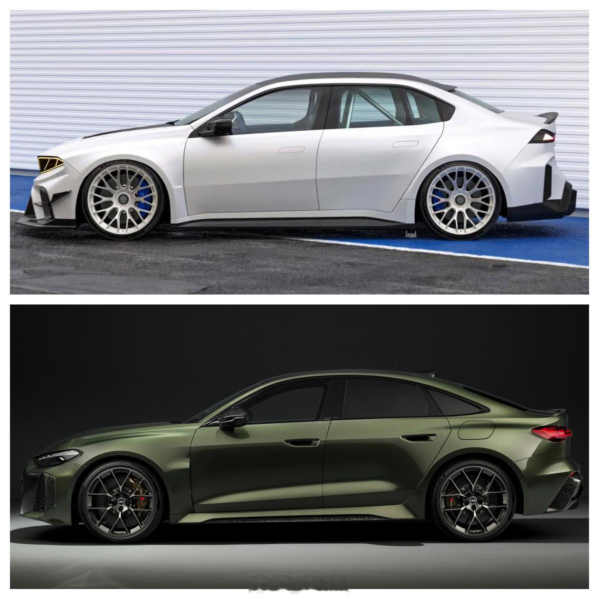 全新宝马M3渲染效果图全新奥迪RS5 Sedan 全新宝马M3 vs 全新奥迪R