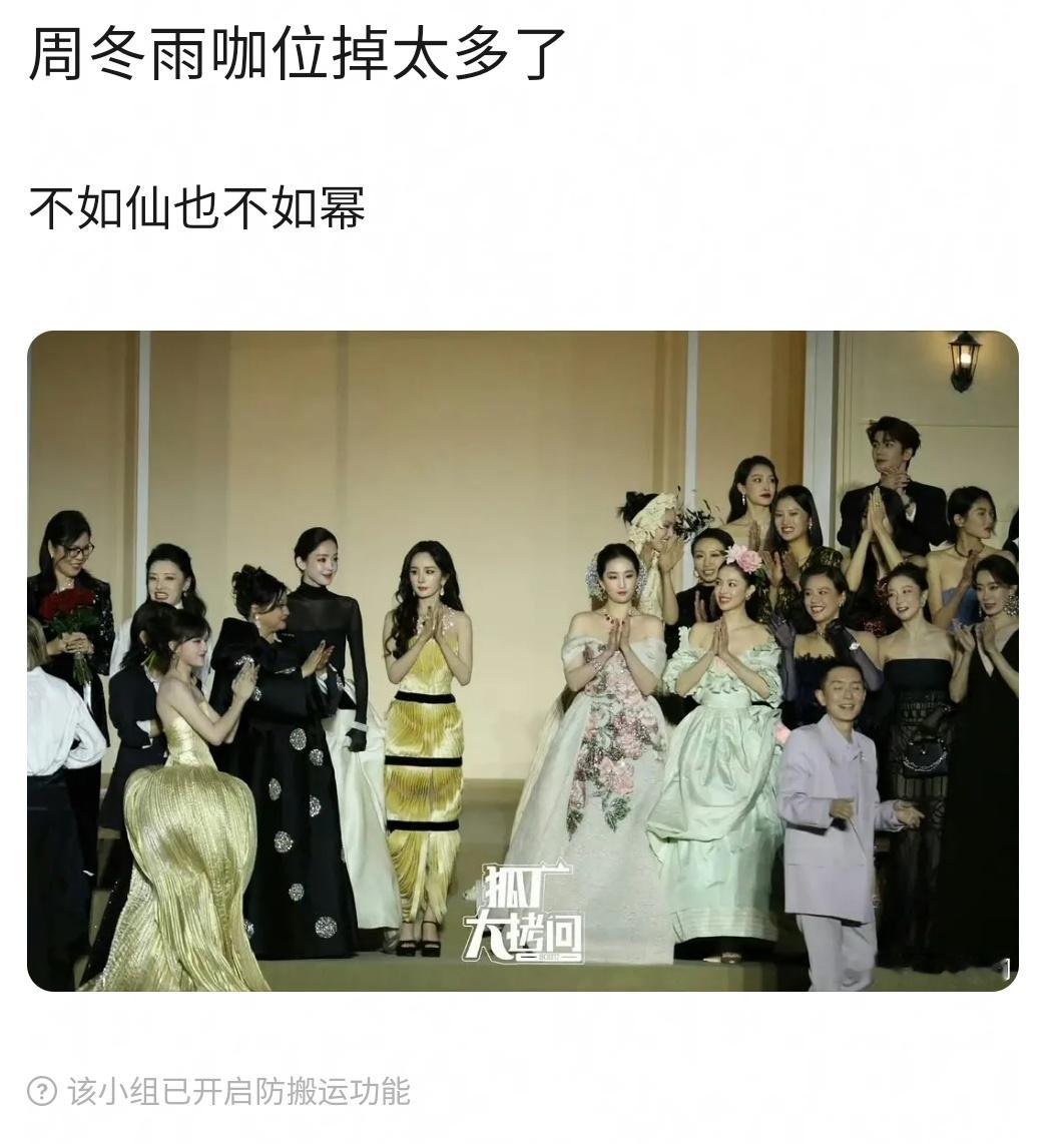 周冬雨咖位为什么掉了？很简单啊，时尚圈就是看星光、商业价值、奢牌影响力。。你穿高