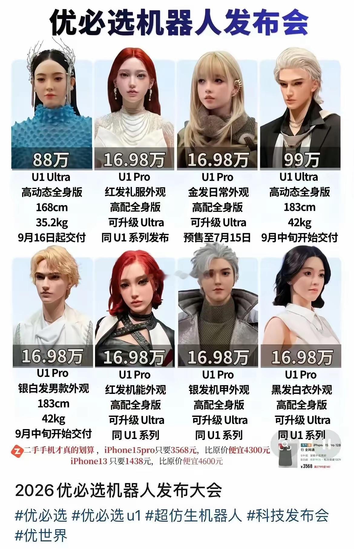 优必选机器人女性最贵是88万，男性最贵是99万你会买吗