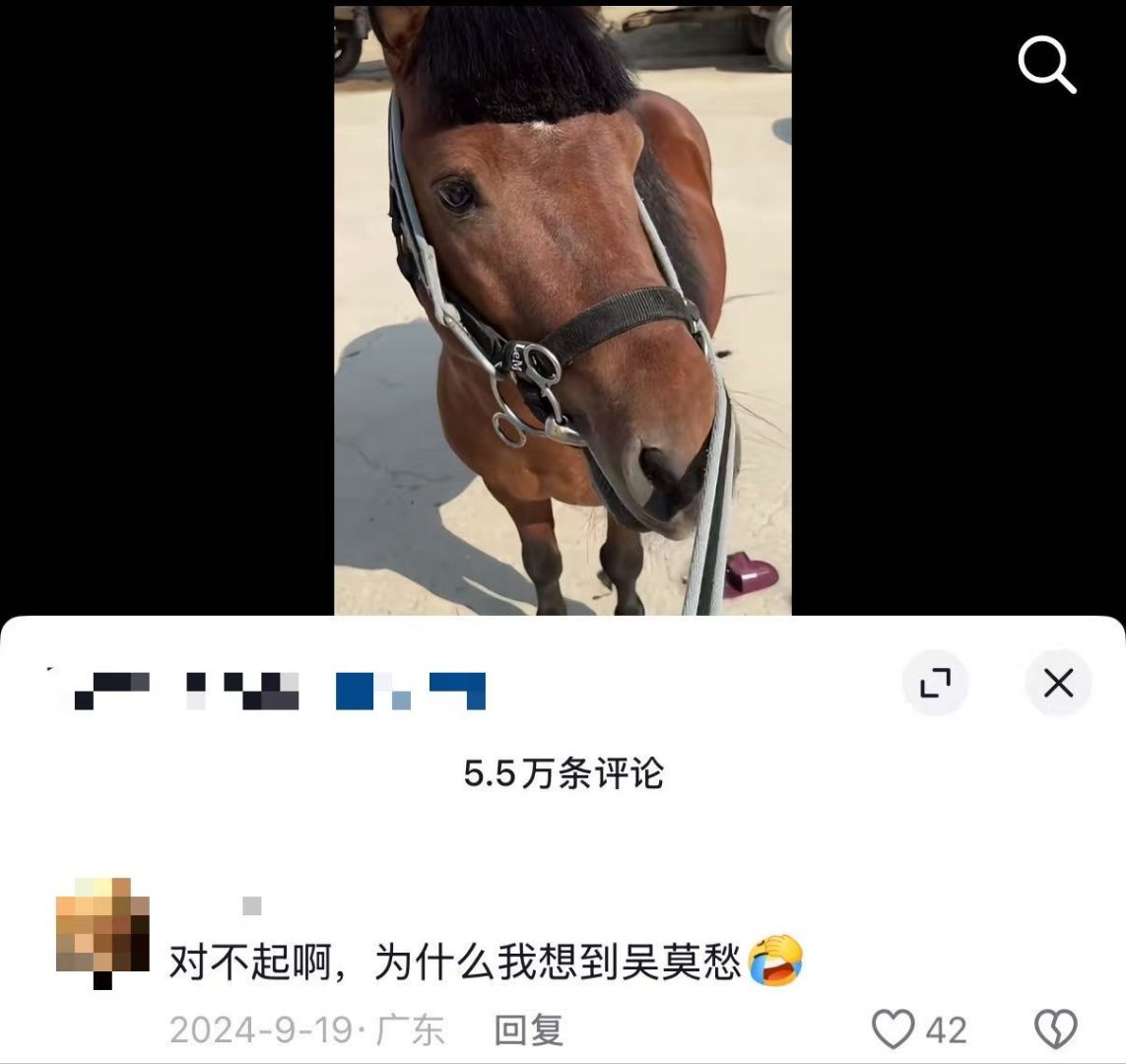 吴莫愁撞脸刘海马 新歌封面太洗脑，齐刘海马造型让人过目不忘。吴莫愁大方玩梗，还主