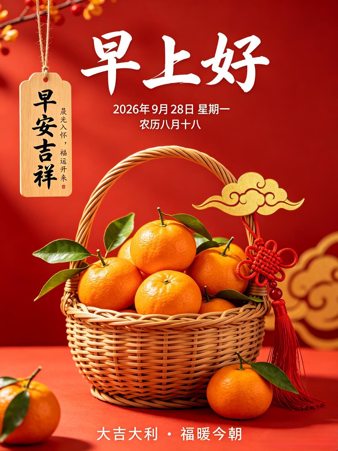 2026.9.28周一早安祝福图片壁纸拿图吱一声噢～ 