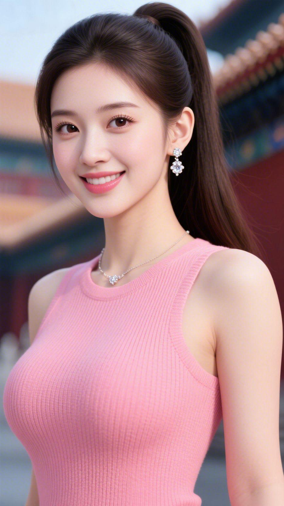 宫苑晴光
宫墙朱赤倚云天，飞檐翘角入晴烟。
琉璃映日铺金彩，斗拱衔风忆旧年。
古