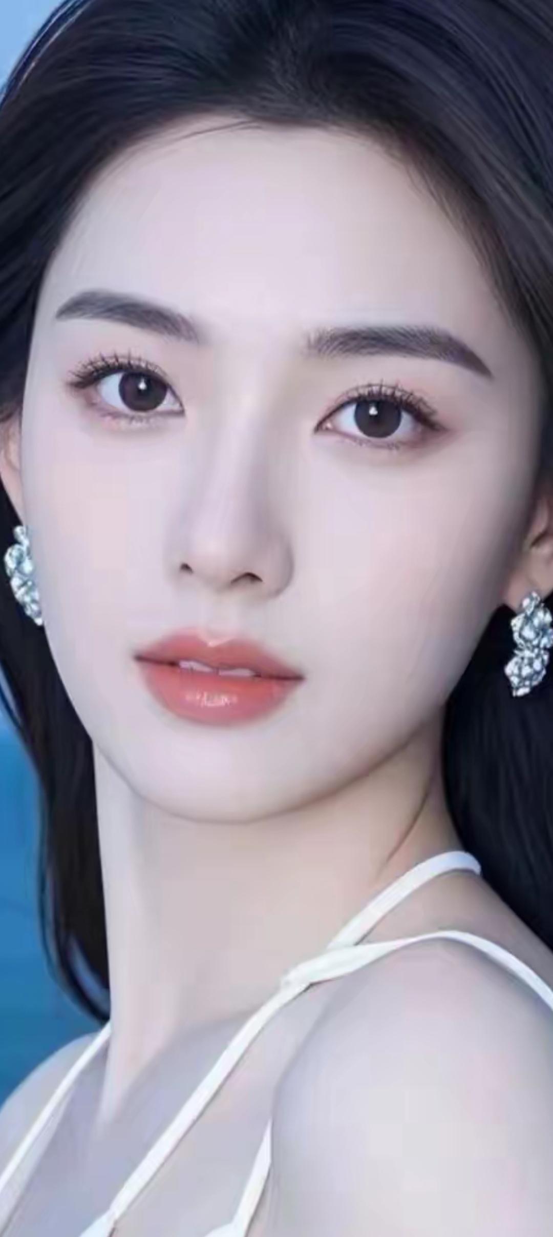 优雅气质，闪耀耳环，完美妆容，女神范儿