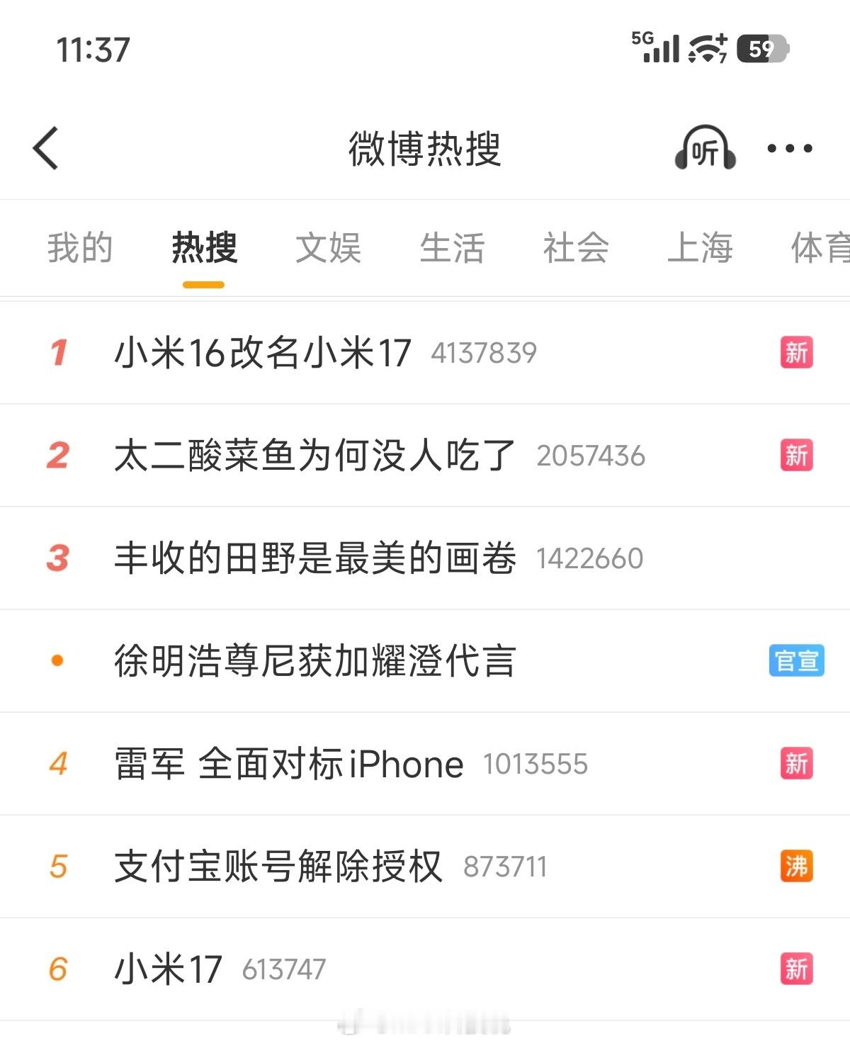 小米16改名小米17还得是小米，这热度好高，最高近450万了，很多新品发布会都达