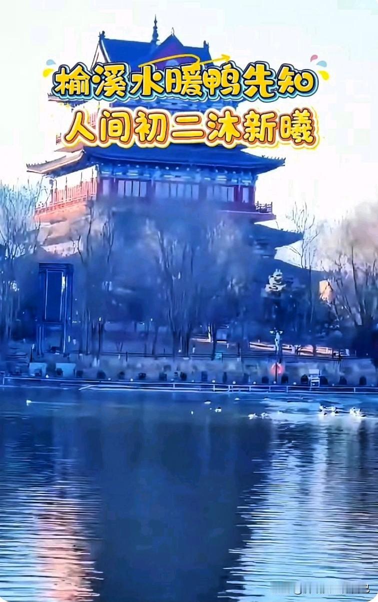 谁懂啊！榆林的春天直接在榆溪河畔“开挂”了！🌿

冰封了一整个冬天的河面，居然