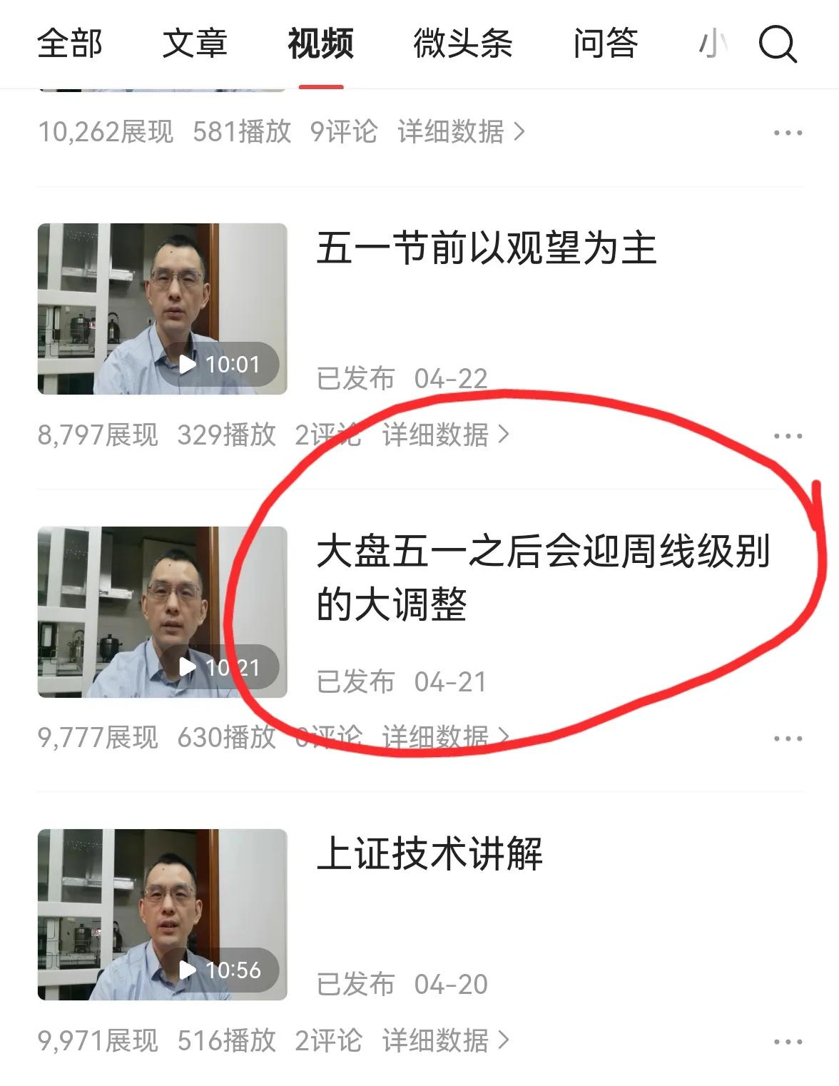 老手说股：（3）
我早在4月下旬就发出了，大盘会迎周线级别的大调整。目前来看，我