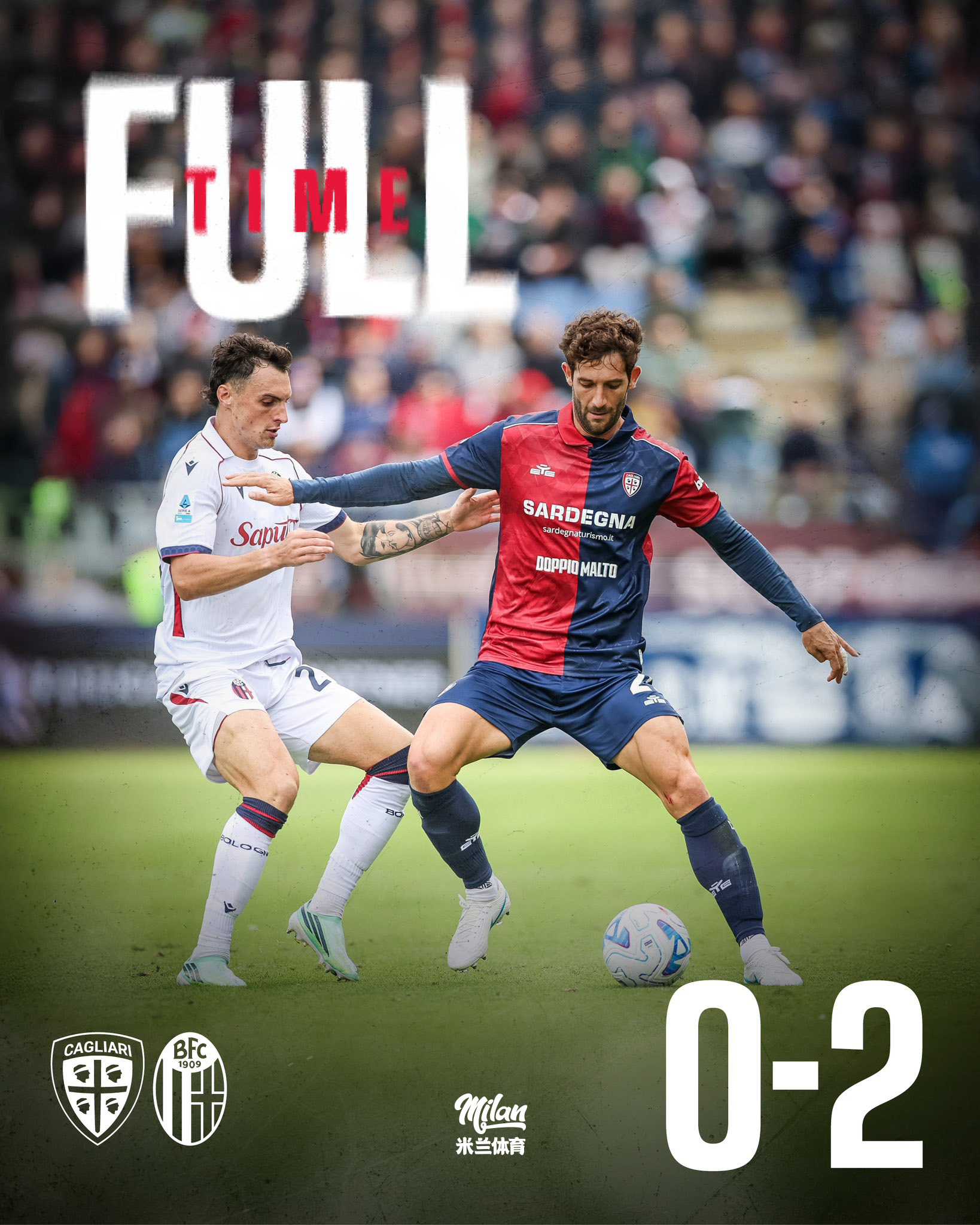 ⏹｜0-2博人趁火打劫，再次在保级路上丢分[泪]卡利亚里vs博洛尼亚forzaC