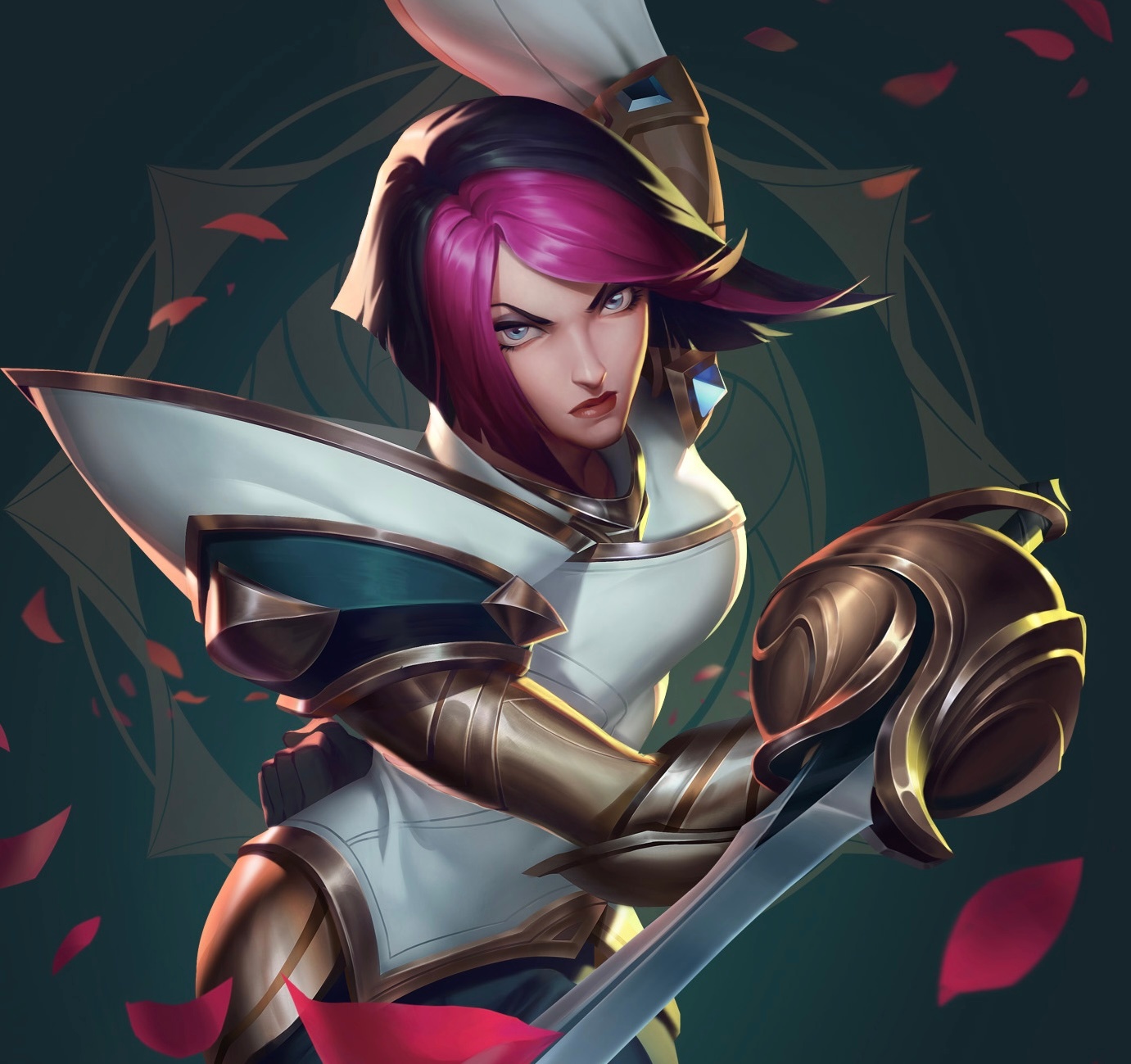 符文战场卡牌游戏乐芙兰，剑姬插画英雄联盟