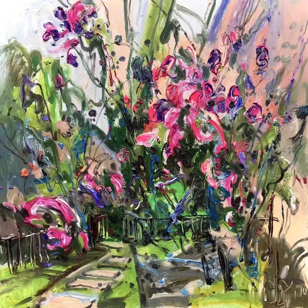 张继渝老师绘画作品欣赏
母总御花园中的紫云藤80x80cm