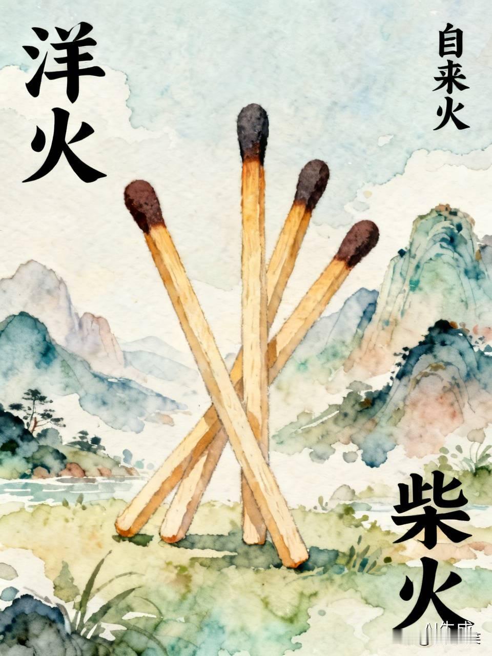 火柴,用土话怎么说?
火柴在各地土话里叫法鲜活。北方多叫“洋火”，因它曾是漂洋过