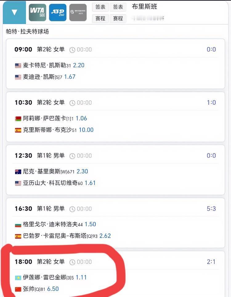 2026网球频道开麦！！
…
1月6日推荐关注的比赛如下：WTA500布里斯班站