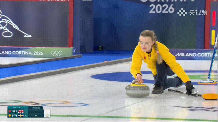 【奥运冰壶半决赛】第二局打完，意大利2-2美国，英国1-2瑞典 