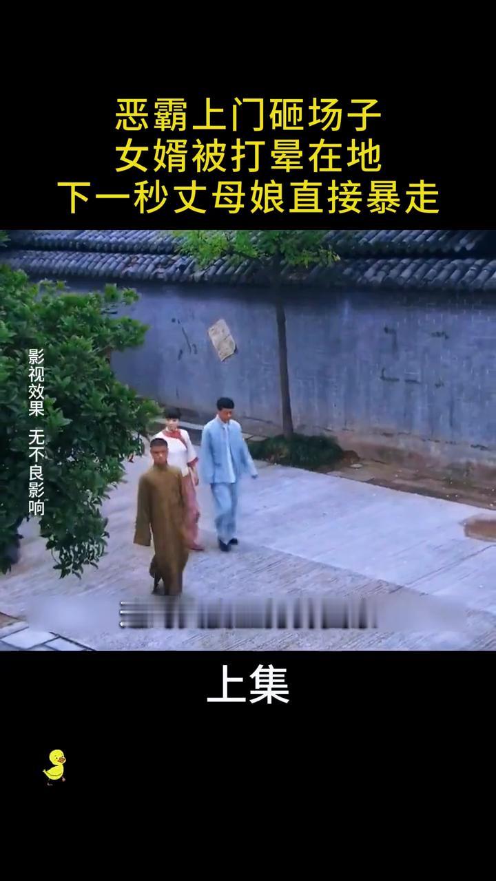 恶霸上门砸场子，女婿被打晕在地，下一秒丈母娘直接暴走(上集)。
注意看眼前这几十