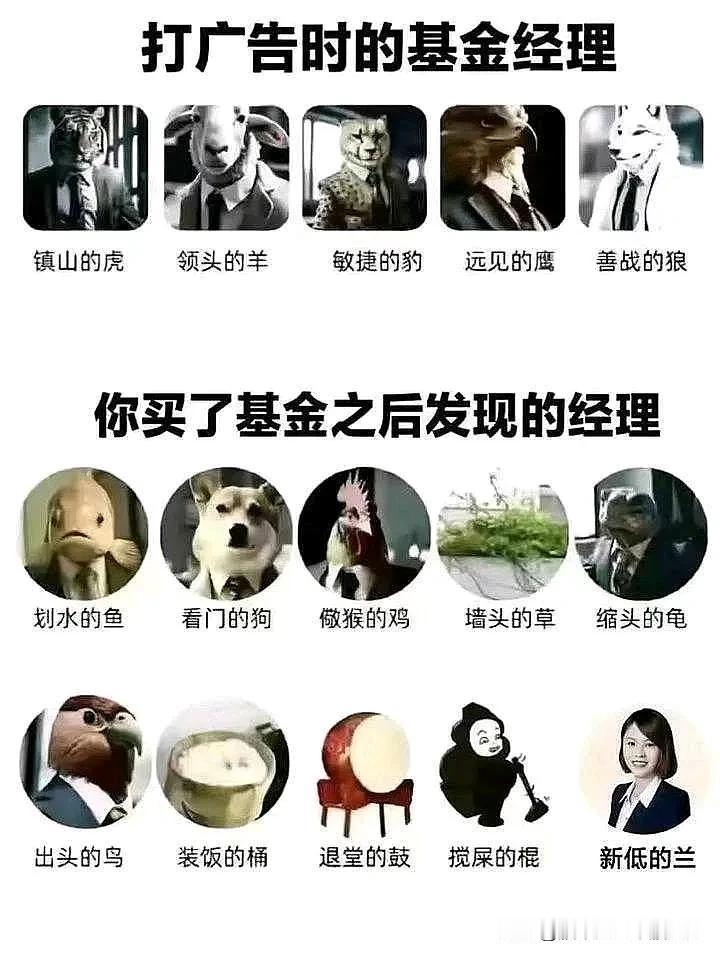 揭露基金经理的丑恶嘴脸，这图真形象！[赞][赞][呲牙]#基金# #股市分析# 