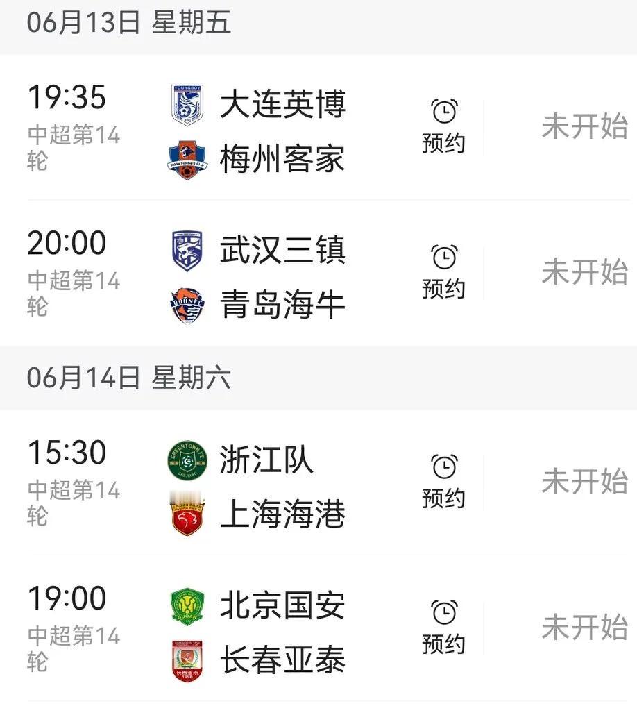 中超重燃战火，考虑联赛为国足让路等因素，第十四轮比分预测：

大连英博VA梅州客