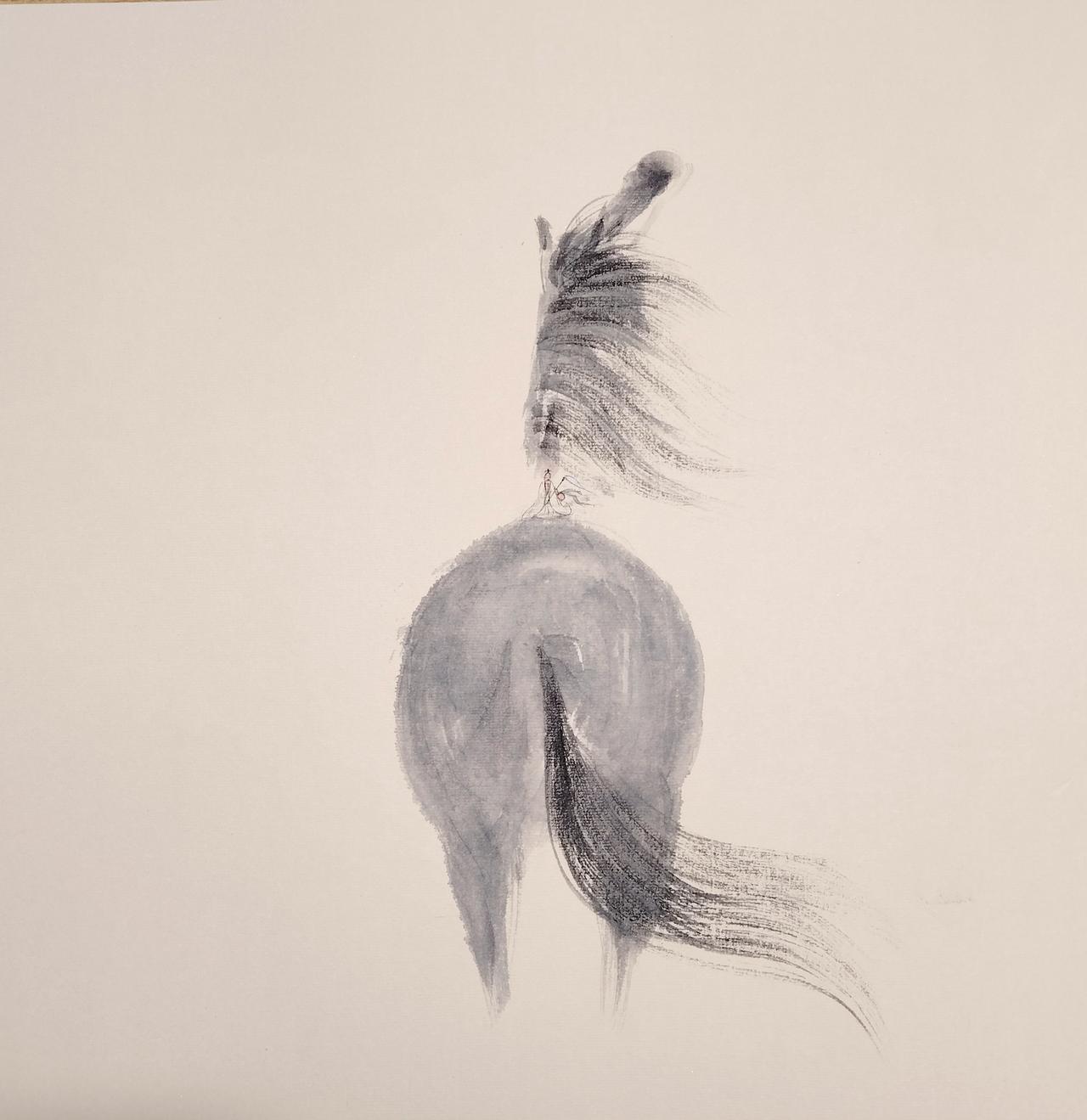 马绘画 马绘画素材 新年画马 马画马