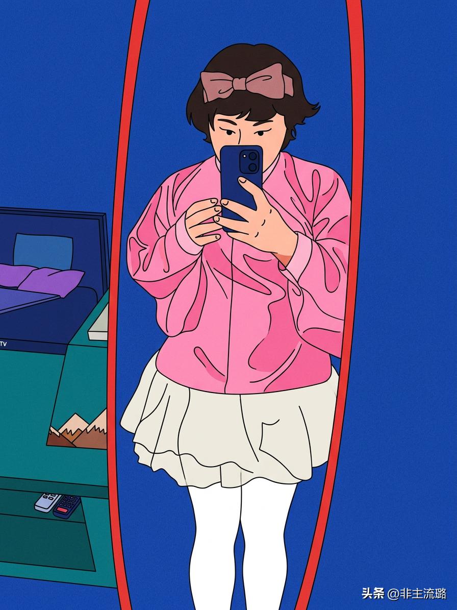 镜子里面的自己就是这样，每天过的好开心，起床，打扮干活就是晚点才起床。上午9点起