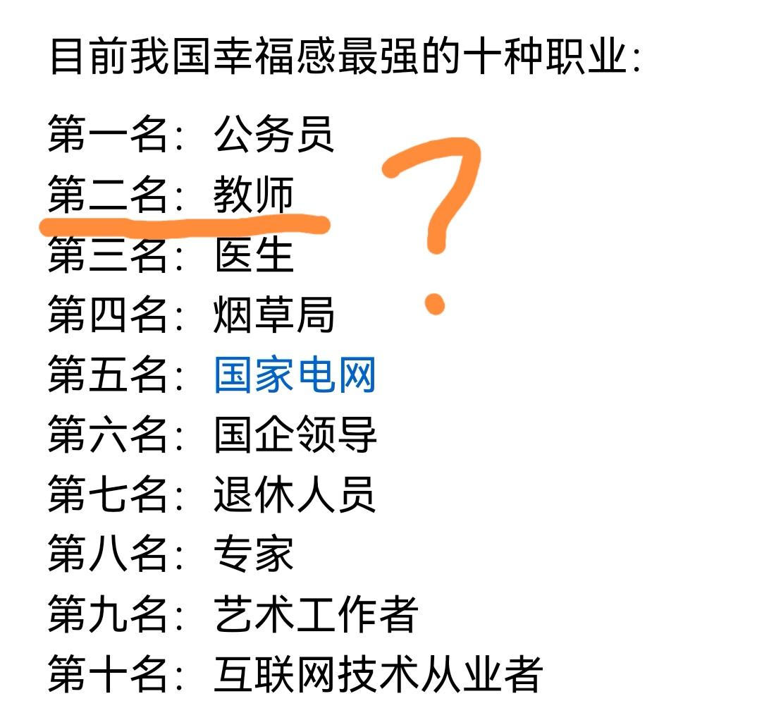 教师的幸福感这么强吗？我怎么不知道？