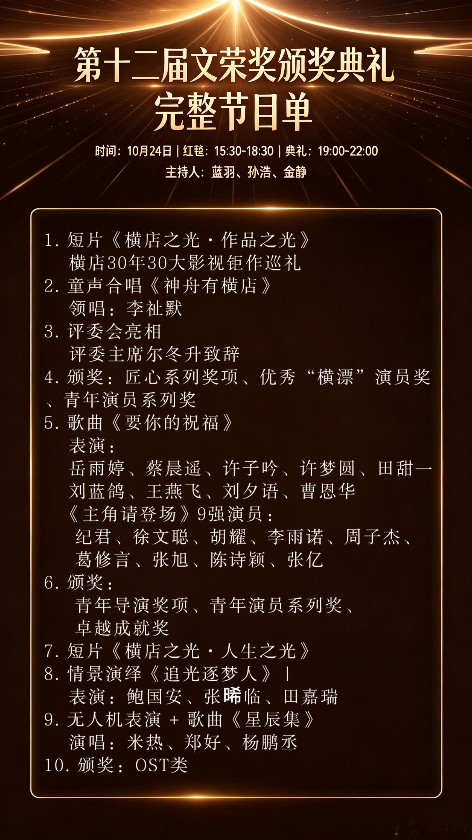文荣奖红毯红毯群星闪耀田嘉瑞：黑西装系领结，身姿挺拔，在采访中回顾了从话剧舞台到