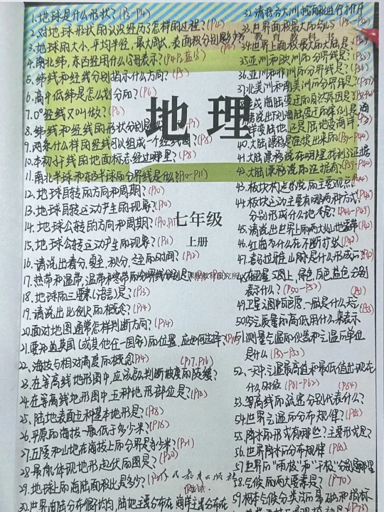 25新七年级上册地理第二章知识清单！