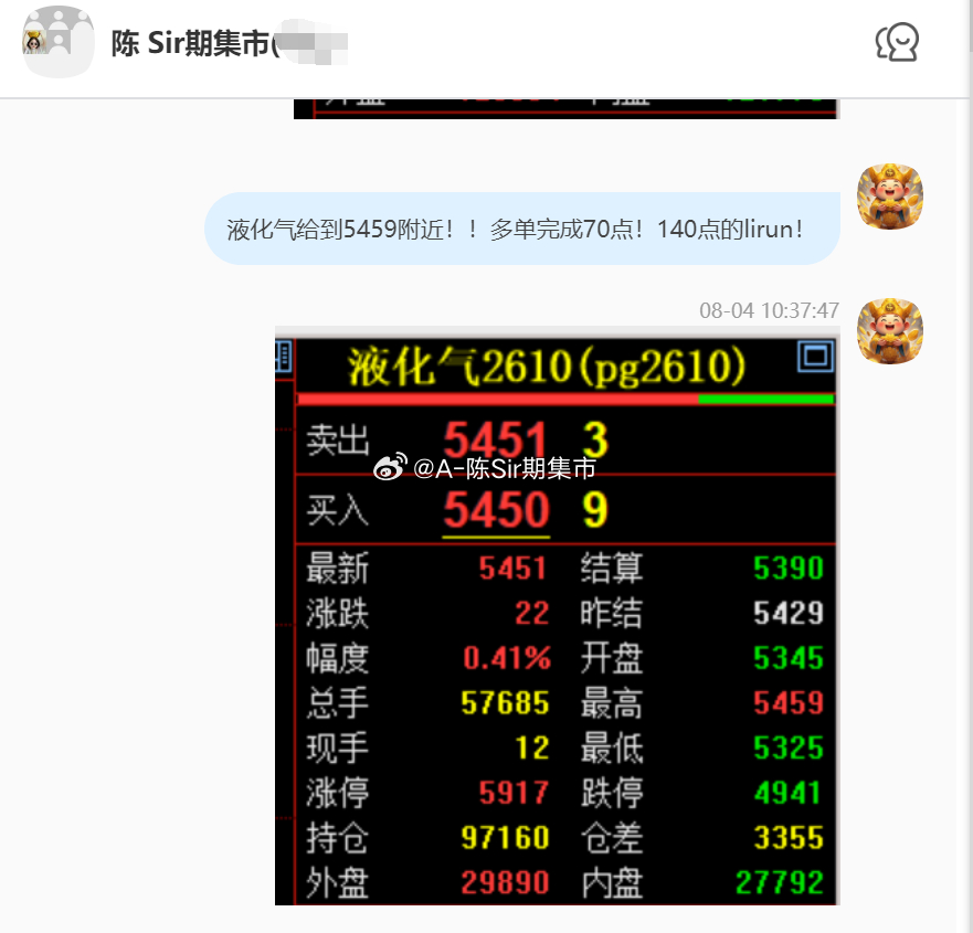 2026/8/4第四单【2610液化气】液化气完成70点！140点的lirun！