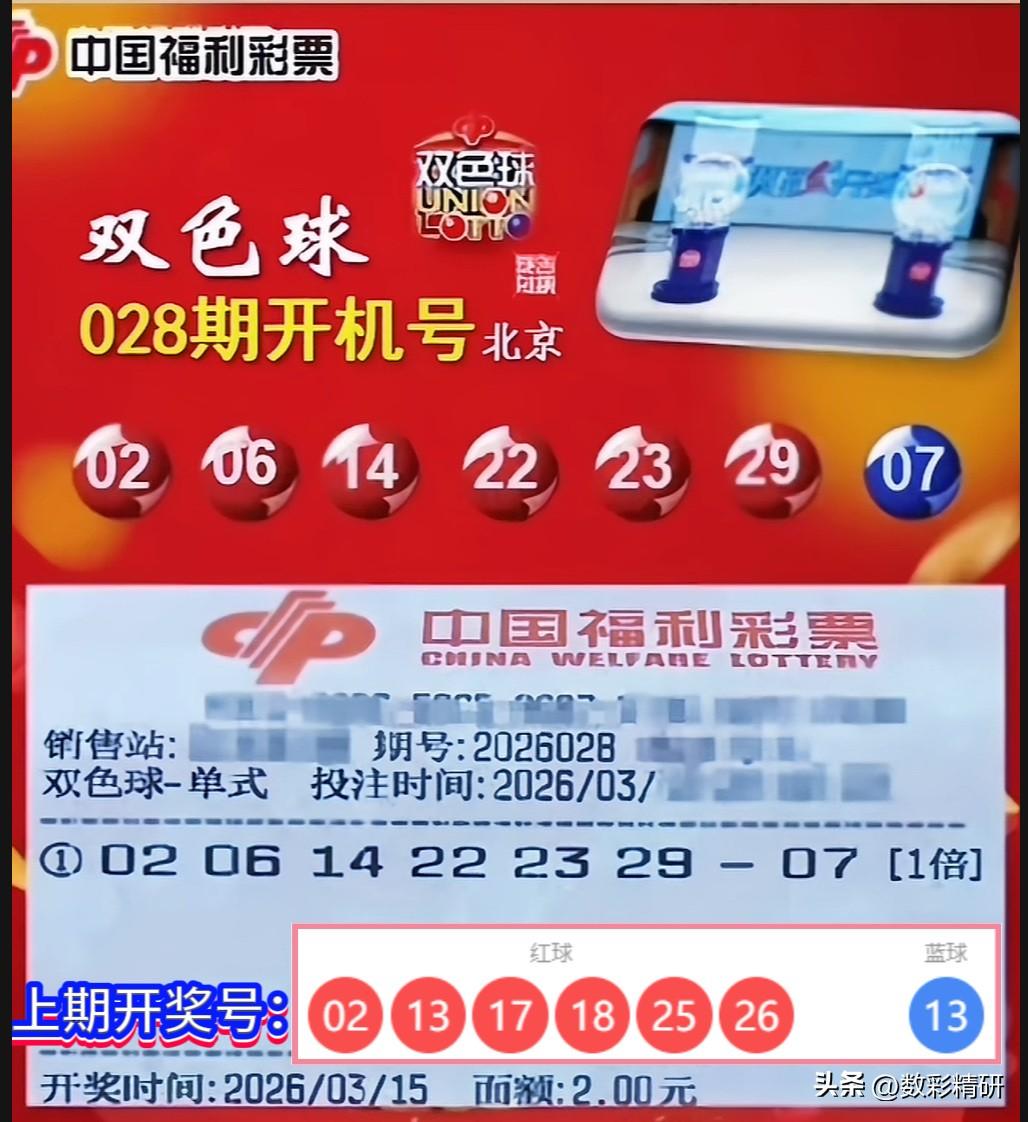 双色球第26028期开机号现已揭晓！先来回顾上期，开机号精准命中红球25、26两