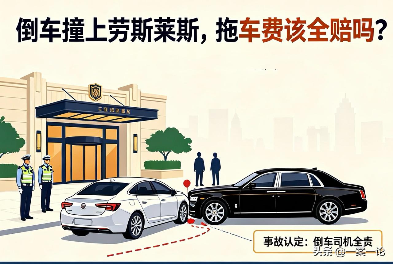 海南三亚，一别克司机倒车时撞上劳斯莱斯，交警判定司机全责。因为海南没有品牌授权维