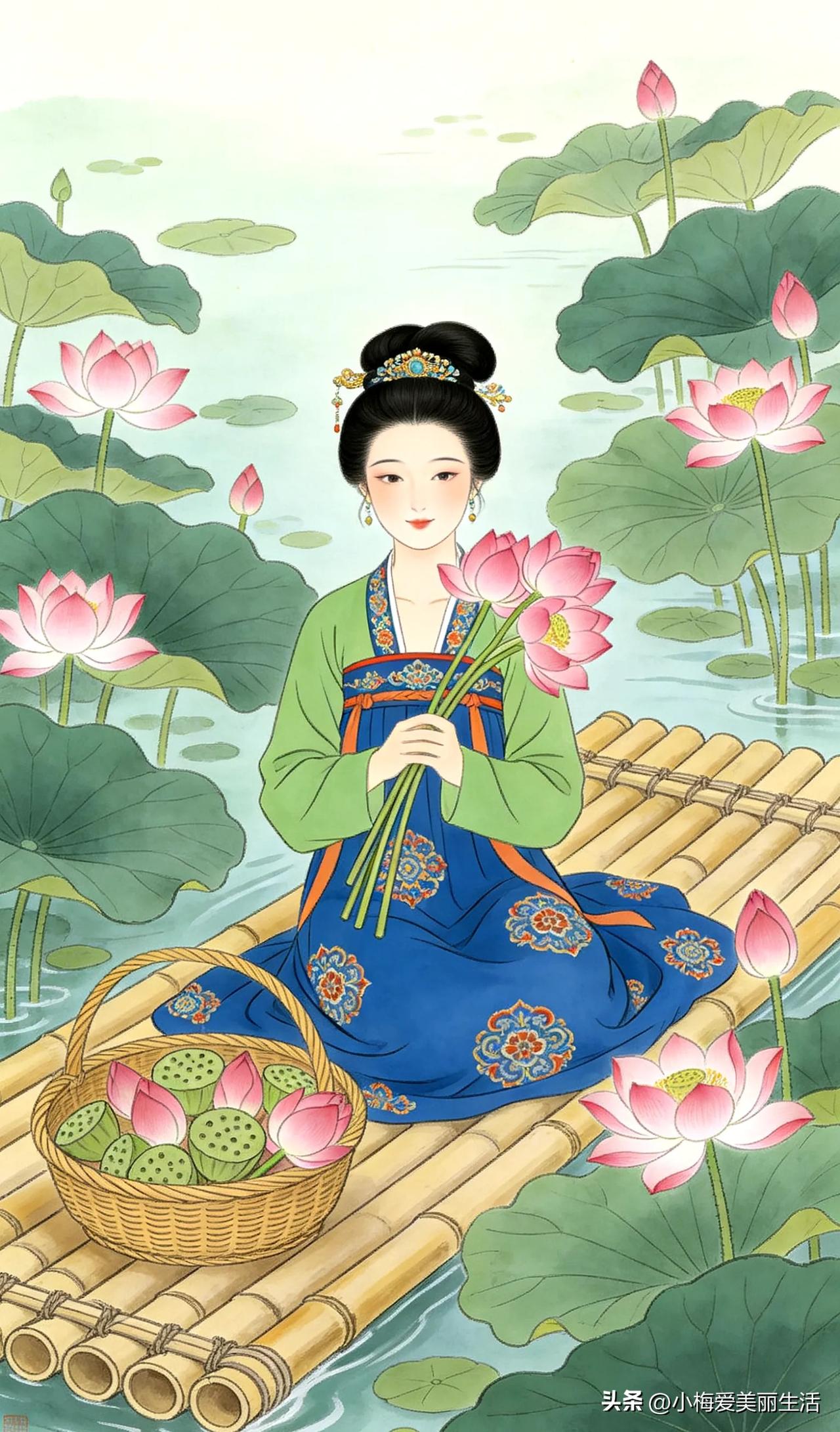 莲花池中坐，笑看人间事。