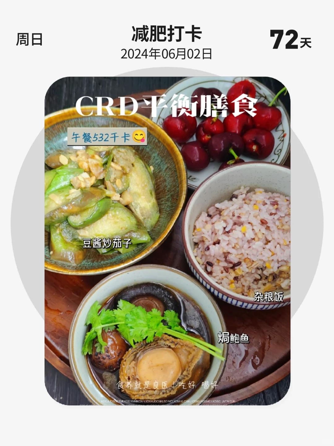 减肥打卡 | 第 72 天，CRD平衡膳食，午餐