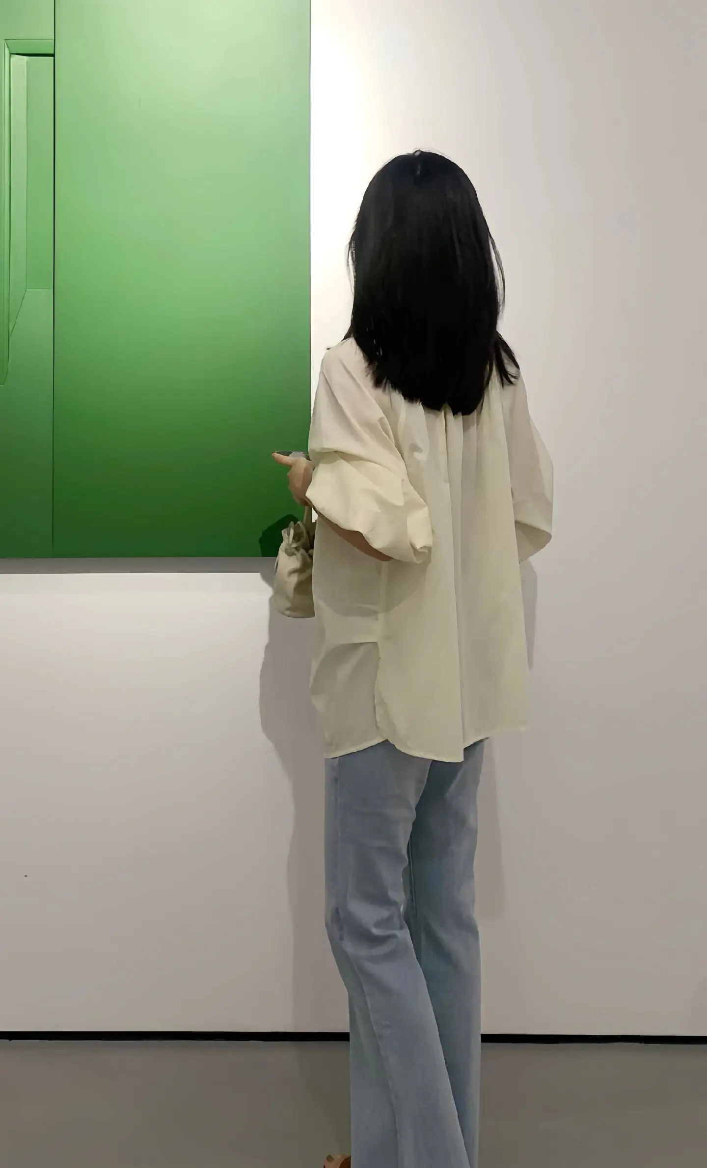 法式高级感V领抽褶灯笼袖衬衫➕显瘦牛仔裤~一套上身韩系慵懒~简约气质~