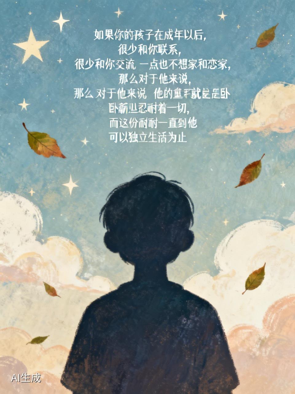 一段令人清醒的话:“如果你的孩子在成年以后，很少和你联系，很少和你交流，一点也不