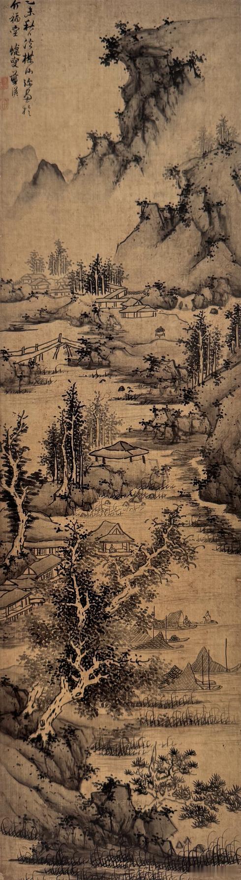国史古风 【中华名画欣赏 《仿吴镇山水图》（蓝瑛）】        蓝瑛为明末清