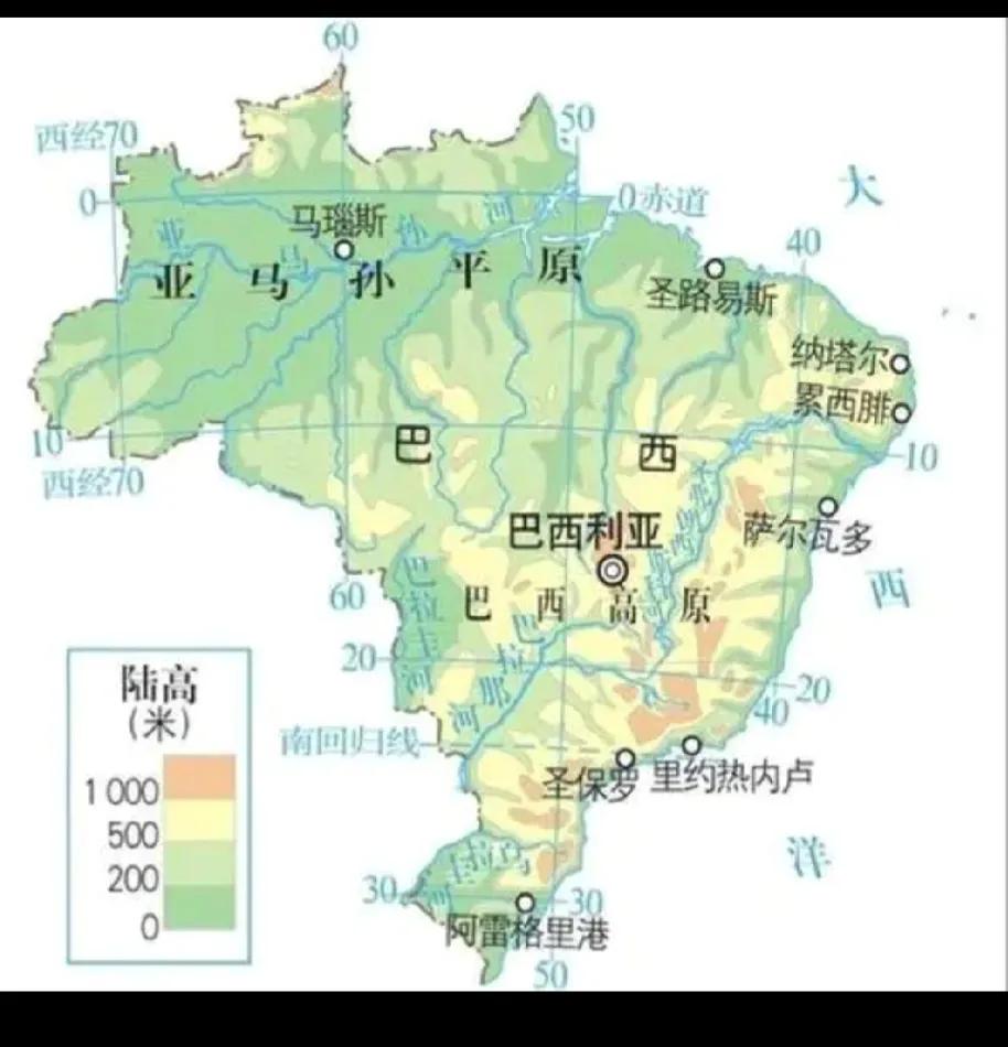 巴西国土面积为854万平方千米，是南美洲面积最大