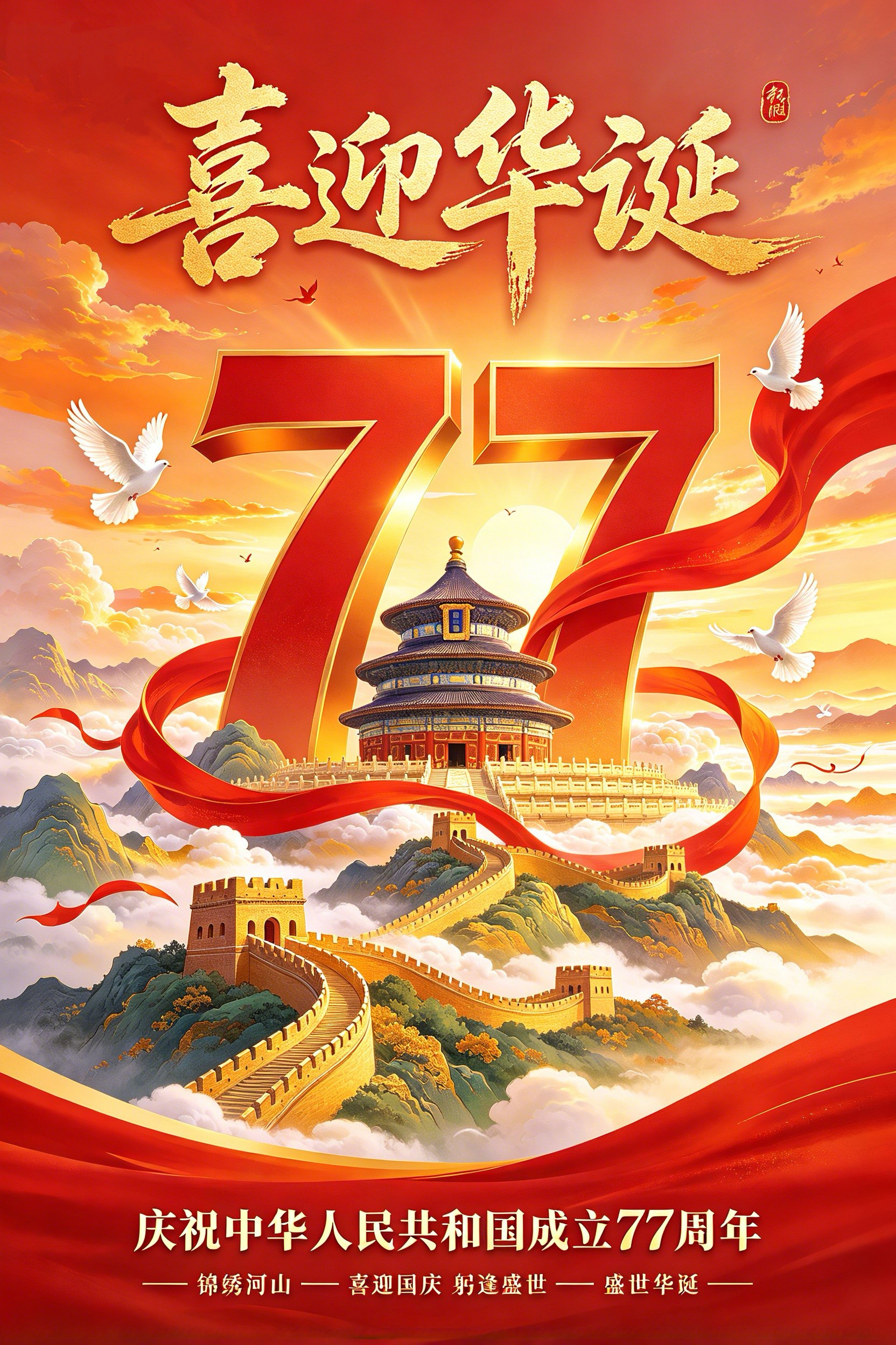 2026喜迎国庆祝福图片海报壁纸拿图吱一声噢～ 国庆节国庆节快乐