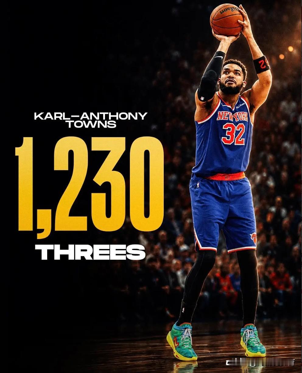 名副其实！唐斯是NBA历史上三分命中数最多的中锋

美媒ClutchPoints