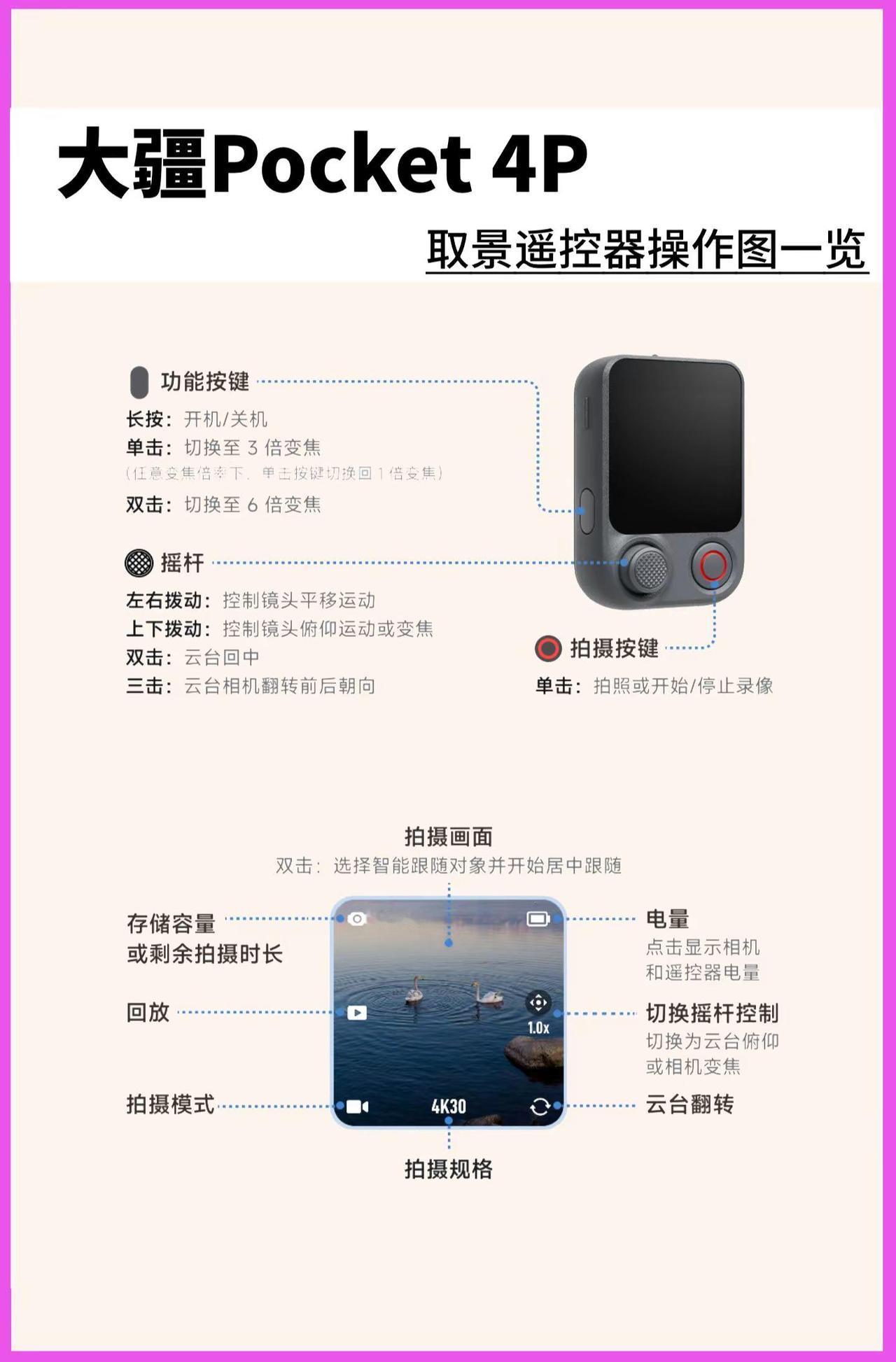 Pocket4P取景遥控器如何使用?大疆 大疆Pocket4P取景 遥控器