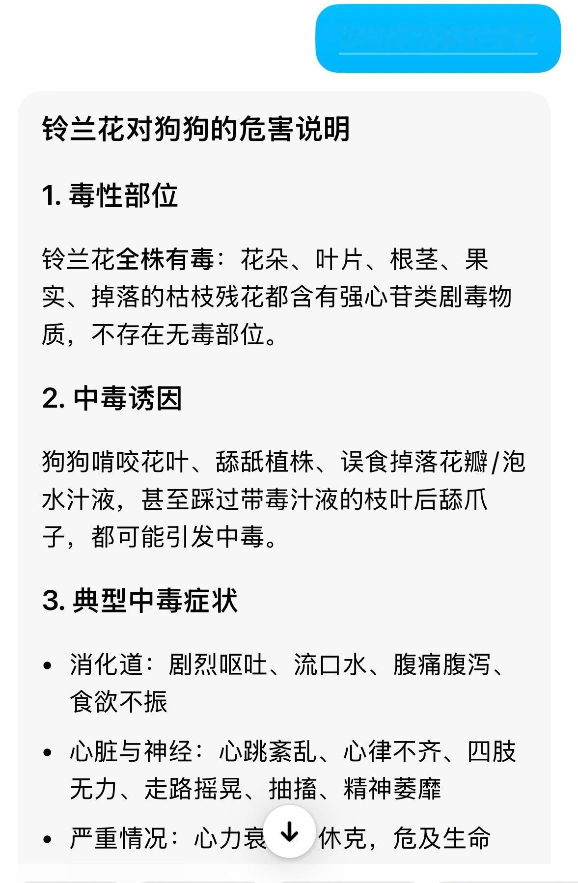 铃兰花对犬类全株有毒